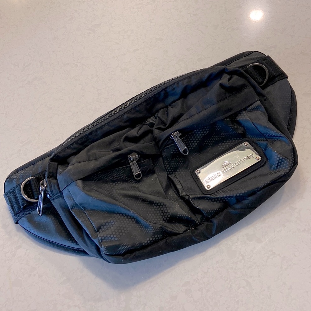 Stella McCartney x Adidas black tone lizard fanny pack